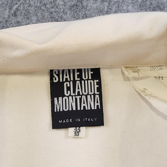 VTG State of Claude Montana Jacket Womens 44 Large Belted Italy Blazer Coat - Picture 6 of 16